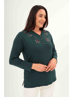 Moda Şen Yonca Işlemeli Kadın Bluz