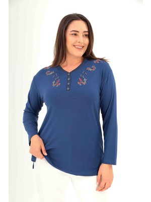 Moda Şen Yonca Işlemeli Kadın Bluz