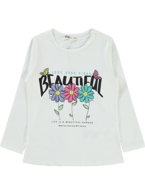 Civil Girls Kız Çocuk Sweatshirt 2-5 Yaş Ekru