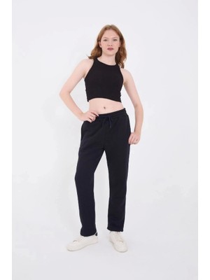 Defy Moda Unisex Üç Iplik Basic Eşofman Pantolon - Lacivert