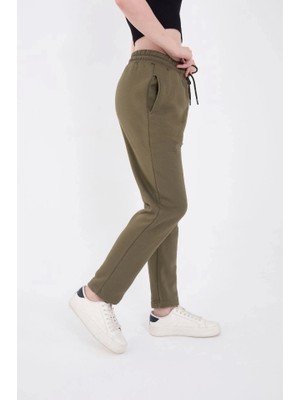 Defy Moda Unisex Üç Iplik Basic Eşofman Pantolon - Haki