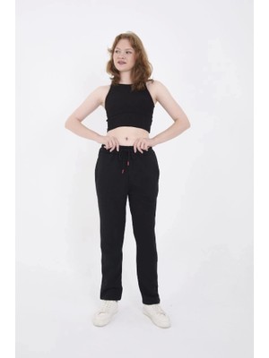 Defy Moda Unisex Üç Iplik Basic Eşofman Pantolon - Siyah