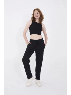 Defy Moda Unisex Üç Iplik Basic Eşofman Pantolon - Siyah