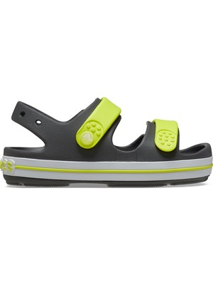 Crocs Unisex Marka Logolu Şık Görünüşlü Çift Bantlı Kalın Tabanlı Kaymaz Rahat Dayanıklı Terlik Slate Grey/acidity Terlik 209424-1NJ