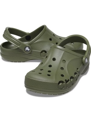 Crocs Unisex Marka Logolu Hafif Su Dostlu Sürdürülebilir Stilli  Yumuşak ve Destekleyici Rahat Tabanlı Army Green Terlik 10126-309