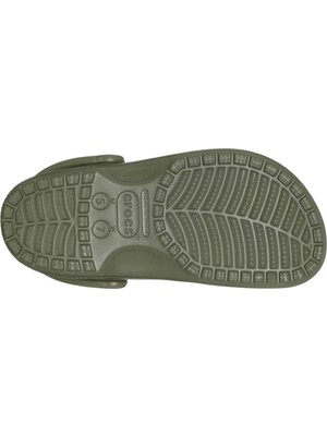 Crocs Unisex Marka Logolu Hafif Su Dostlu Sürdürülebilir Stilli  Yumuşak ve Destekleyici Rahat Tabanlı Army Green Terlik 10126-309