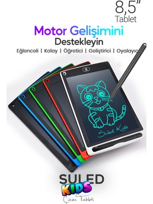Suled Çocuk Çizim Tableti 8,5 Inç Ce Belgeli Kalemli LCD Dijital Yazı & Çizim Tableti Oyuncak Yazı Tahtası