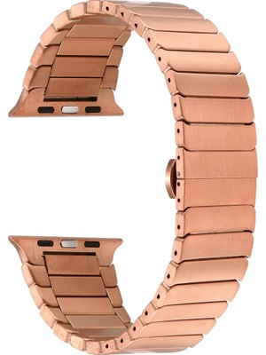 Teleplus Apple Watch 10 Serisi 46MM Kordon Alüminyum Alaşım Çizgi Desenli KRD79 Bronz