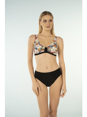 Estiva Desenli Luplu Toparlayıcı Bikini Takımı - Çiçek