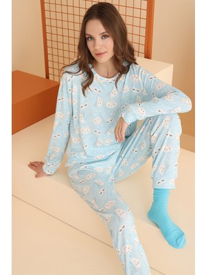 Nbb Mavi Cloud Shaped Pijama Takımı