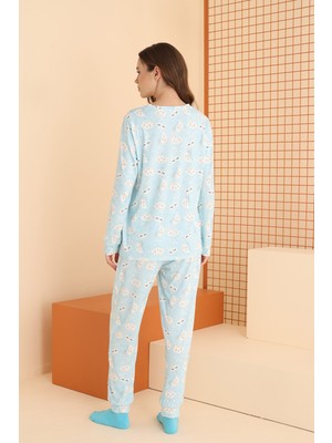 Nbb Mavi Cloud Shaped Pijama Takımı