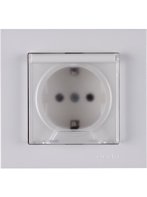 Arvia Beyaz Kapaklı Topraklı Priz