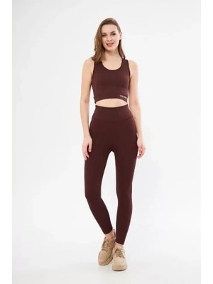 Crop Tayt Ikili Spor Takımı - Bordo