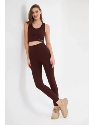 Crop Tayt Ikili Spor Takımı - Bordo