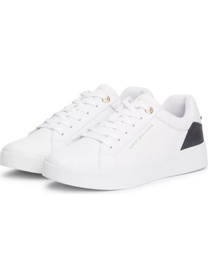 Tommy Hilfiger Kadın Elevated Essentıal Court Sneaker Sneaker-Beyaz