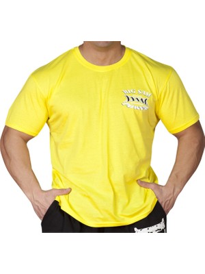 Big Sam Sarı Büyük Beden Antrenman  Tişörtü Big Sam 2580