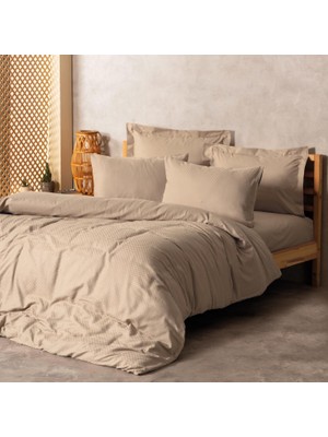 Panemo Plaıd Reaktif Nevresim Takımı - Vizon