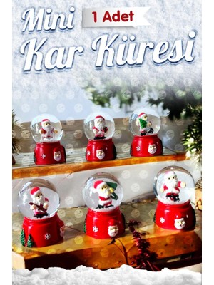 Yılbaşı Temalı 6cm Dekoratif Mini Kar Küresi (1 Adet) Happy-Christmas Yılbaşı Yeni Yıl Hediye -T1097