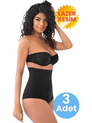 Uniquetrenders Kadın Lazer Kesim Toparlayıcı Yüksek Bel Slip Korse 3'lü Set