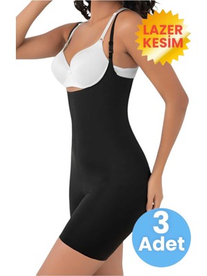 Uniquetrenders Kadın Lazer Kesim  ve Toparlayıcı Tam Boy Askılı Korse 3'lü Set