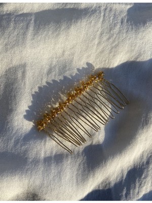 Pearly Handmade Bal Rengi Gold Tarak Toka Davet Etkinlik Özel Gün Tokası