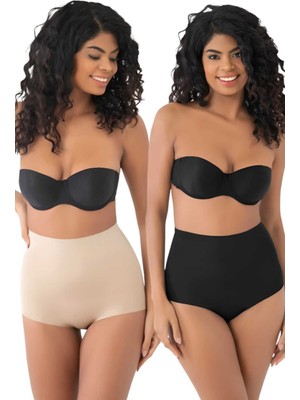 Uniquetrenders Kadın Lazer Kesim   ve Toparlayıcı  Slip Külot Korse 2'li Set