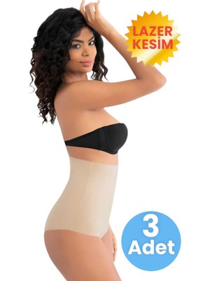 Uniquetrenders Kadın Lazer Kesim   ve Toparlayıcı Yüksek Bel Slip Korse 3'lü Set