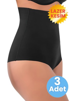 Uniquetrenders Kadın Lazer Kesim   ve Toparlayıcı Yüksek Bel Slip Korse 3'lü Set