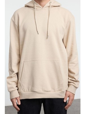 FRM Kadın Moda Şık Bol Kapüşonlu Standart Kol Regular Unısex Normal Kesim Sweatshirt