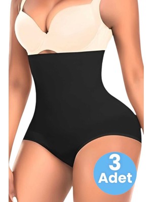 Uniquetrenders Kadın Toparlayıcı Dikişsiz Yüksek Bel Slip Korse 3'lü Set