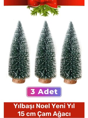 Mini Çam Masaüstü Minyatür Dekorasyon Küçük Süs Kar Yeni Yıl Noel Yapay Sedir Ağacı 15CM 3 Adet