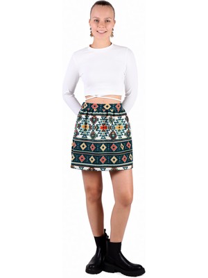 Rays 3027A Desenli Etek Zümrüt