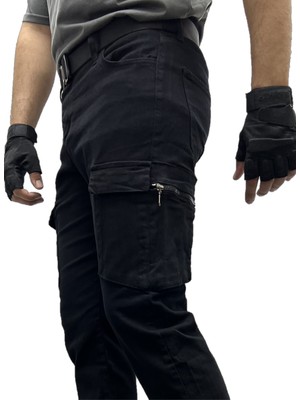 Erkek Kargo Pantolon Taktikal Cep Gabardin Likralı