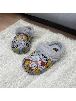 Akınalbella Günlük Içi Kürklü Neşeli Hayvan Figürlü Ev,anasınıf,kreş Terliği