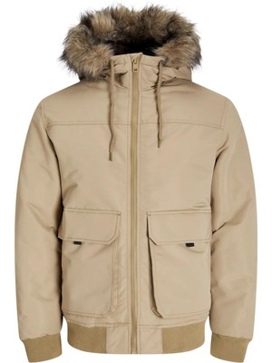 Jack & Jones 12258409 Jjconstruct Faux Fur Bomber Erkek Kadife Kürklü Ceket