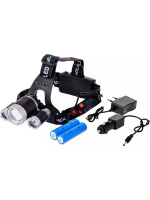 Mepa Tedarik 3 Başlıklı Şarjlı  Kafa Feneri   WT-256