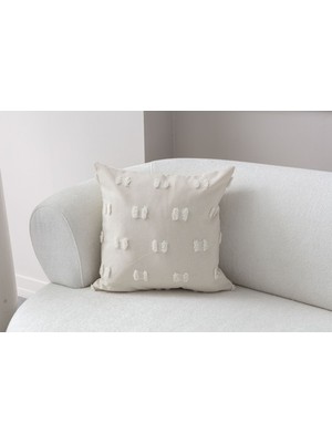 Dekomall Krem Bohem Punch Dokuma Kırlent Kılıfı