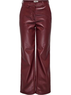 Only Onlıdına Hw Faux Leather Str Pant cc Pnt VİŞNE15324957