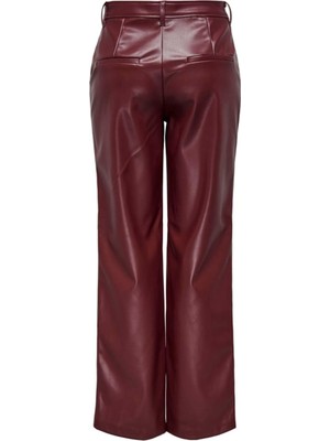 Only Onlıdına Hw Faux Leather Str Pant cc Pnt VİŞNE15324957