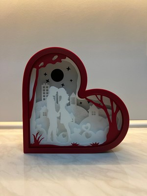 Papusita Kalp Aşk Gece Lambası Love Night Light Box 22 x 22 x 8 cm