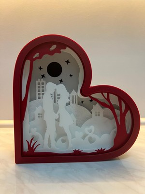 Papusita Kalp Aşk Gece Lambası Love Night Light Box 22 x 22 x 8 cm