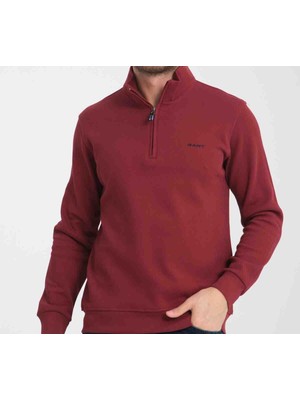 Gant Basıc Bordo Regular Fit Dik Yaka Yarım Fermuar