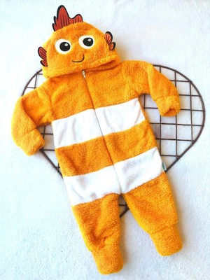 Bilge Trend Welsoft Peluş Balık Nakışlı Kız Erkek Unisex Çocuk Uyku Tulumu , Balık Kostümü