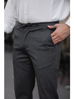 Slimfit Jogger Mevsimlik Rahat Likralı Antrasiti Pantolon