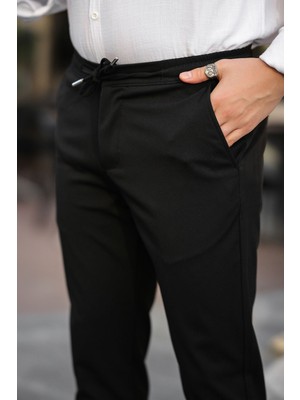 Slimfit Jogger Mevsimlik Rahat Likralı Siyah Pantolon