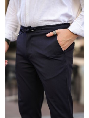 Slimfit Jogger Mevsimlik Lacivert Likralı Rahat Pantolon