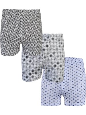 Maruf Shop 3 Adet Düğme Detaylı  Pamuk Empirme Erkek Boxer