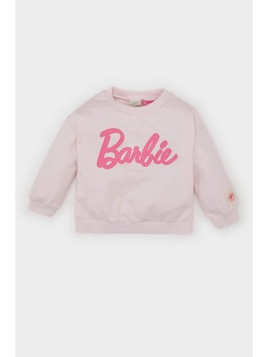 DeFacto Kız Bebek Barbie Bisiklet Yaka İçi Yumuşak Tüylü Sweatshirt D4967A524WN