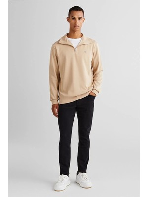 Gant Erkek Bej Regular Fit Yarım Fermuarlı Sweatshirt