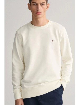 Gent Erkek Krem Regular Fit Sweatshirt